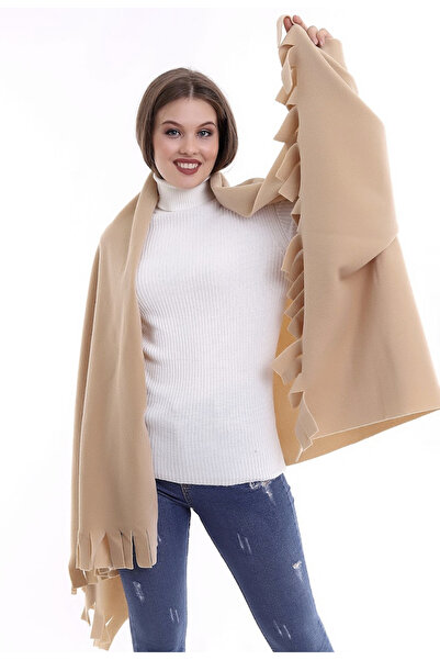 NERGIZ NERGİZ 5-Piece Beige Fleece Shawl