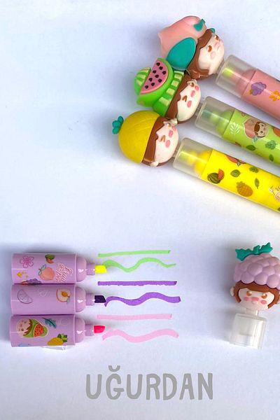 NaSaDAN 3 Colors Fruit Girl Headed Highlighter 1 Piece