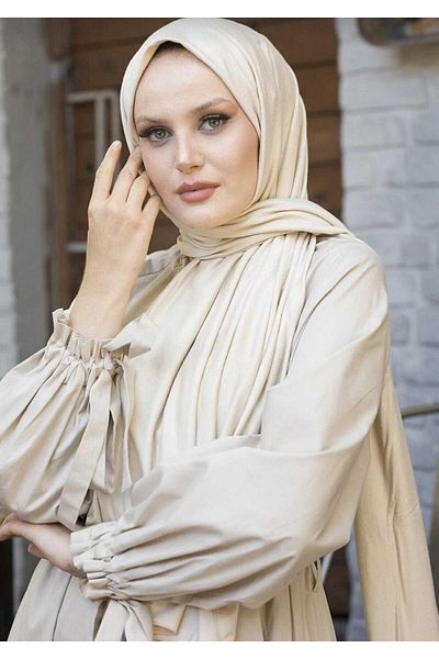 SOYTEMİZ Schal aus gekämmter Baumwolle, speziell genäht, lang, saisonal, Beige