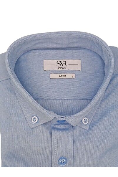 SÜVARİ UZUN KOL SLIM FIT ÖRME GÖMLEK