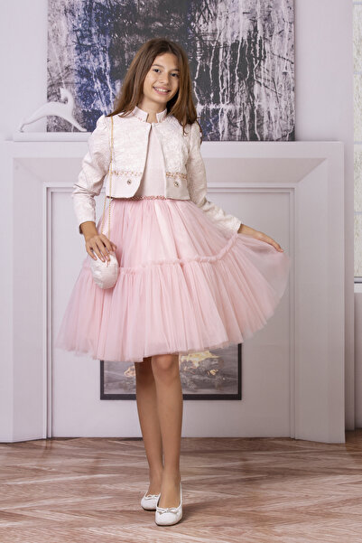 SÜSLÜ PİNK KİDS ÇOCUK ELBİSE