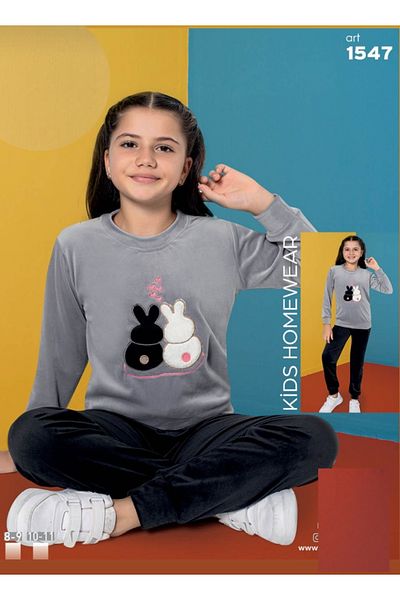 Girayma Velvet Long Sleeve Girls Pajama Set
