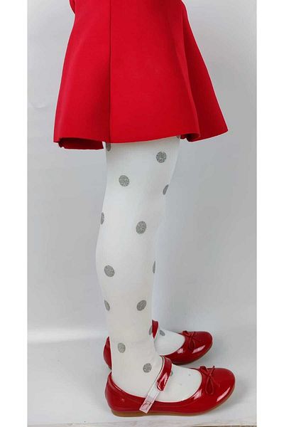 Selinus 40 SILVERY DOT PRINTED OPAQUE CHILDREN'S SOCKS