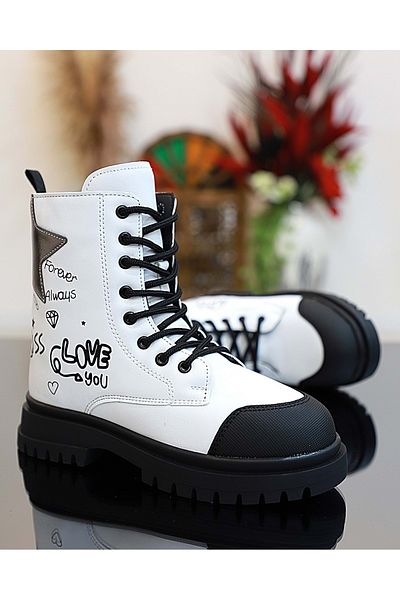 Kidessa 1763 Anatomical Sole Girl's Boots WHITE