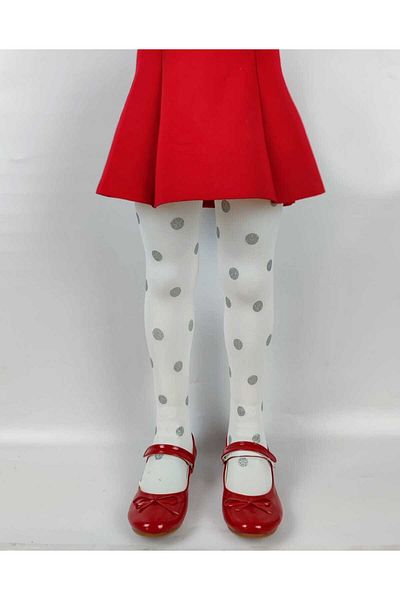 Selinus 40 SILVERY DOT PRINTED OPAQUE CHILDREN'S SOCKS