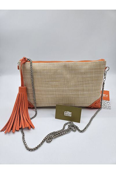 DSN Tasseled Wicker Fabric Chain Hanger Klac Orange