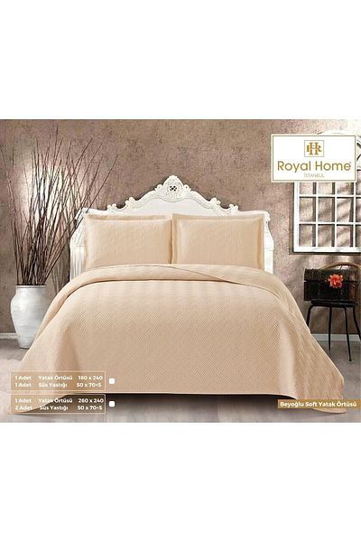 Royal Home Beyoğlu Soft Double 3 Piece Bedspread Set