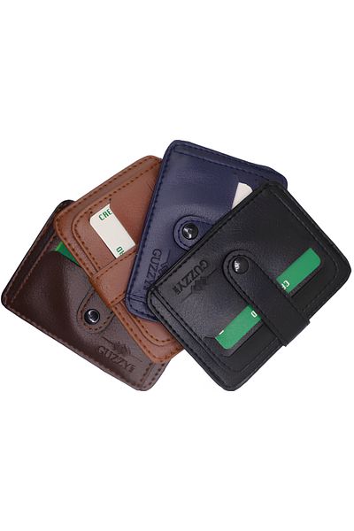 Astakos Luxury Vegan Leather Unisex Wallet with Snap Clip and 7+1 ID Card Holder with Paper Money Compartment