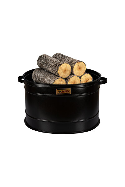 HOLZEİMER ŞÖMİNE, SOBA ODUN KOVASI SİYAH