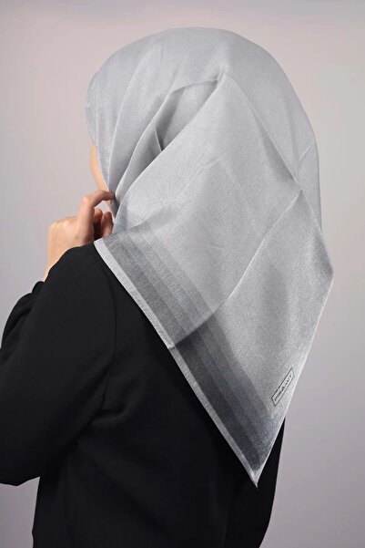 ALLURİNG Pyramid Solid Color Glitter Banded Evening Scarf-DESEN-02