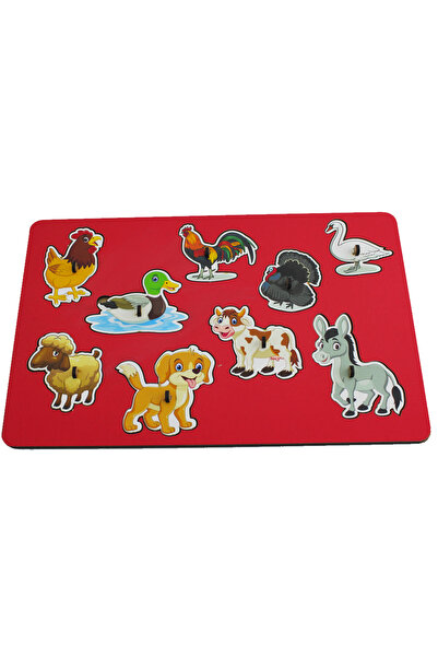 VoleeCraft Ahşap Tutmalı Puzzle Yapboz Seti Eğitici Öğretici Puzzle Seti Hayv...