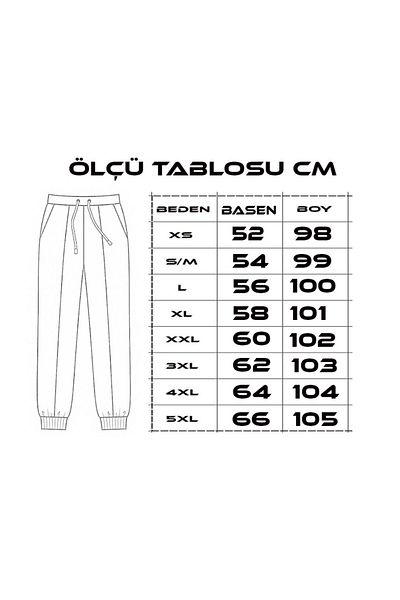 BOHEMGİYİM Unisex 2ip πλεκτό ύφασμα Uv Print Ciwi Sweatpants Bottom