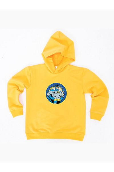 Batman printed hooded cotton fabric children's sweatshirt