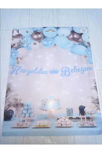 asöy Καλωσορίσατε Baby Blue Banner καλλιγραφίας