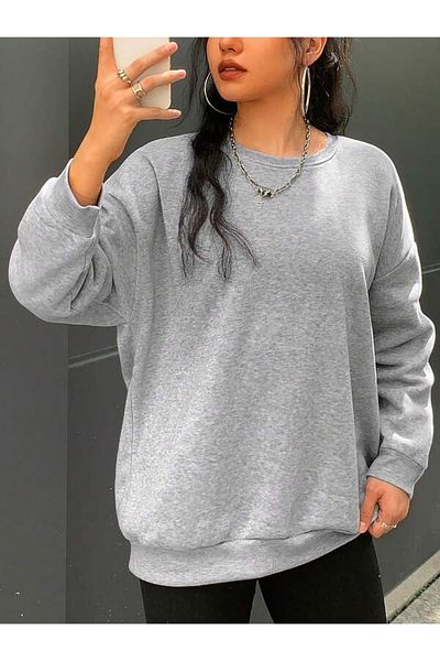 VİPER Hanorac oversize cu gât crew de bază