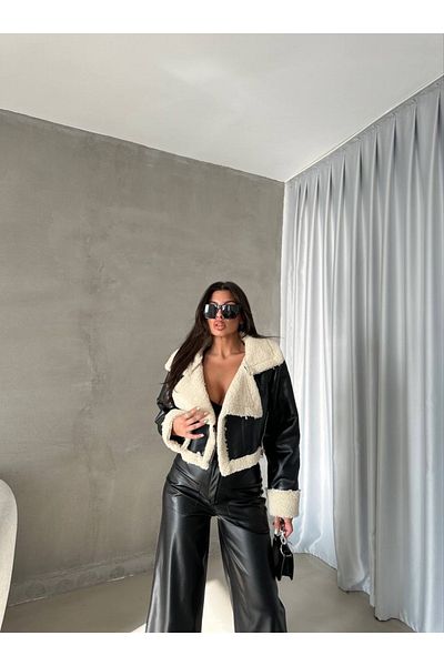 Ekim Store Плюшено кожено яке
