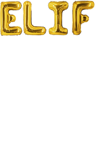 ELGALA Folyo Balon Özel İsim Yazılı Helyum Balon 40 cm Altın Renk