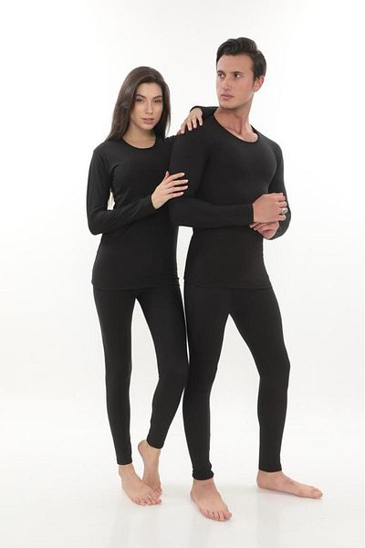 SAUNA SUIT Унисекс зимно термо фланелено бельо - памук, нещипещ долнище-горнище