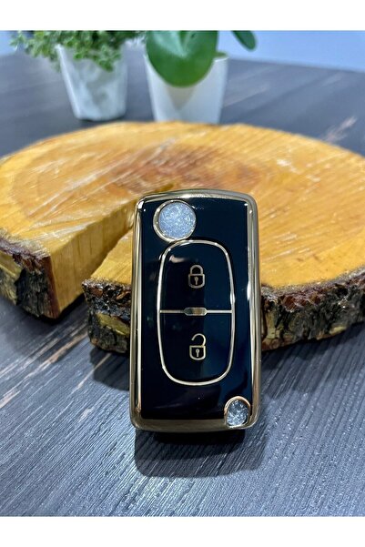 kral anahtar Peugeot 307 Carcasa Cheie Silicona Nano cu 2 Butoane Tip Săbie Culoare Neagră