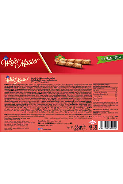 Çizmeci Time Wafer Master ROLLS Kakaolu Fındık Kremalı Rulo Gofret 65 Gr. 2 Adet