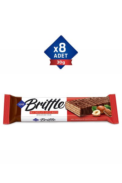 Çizmeci Time 30 Gr X 8 Pieces Brittle Hazelnut Cream Wafer - Chocolate