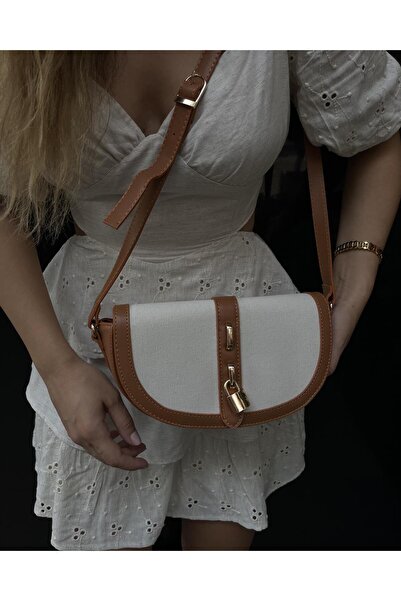 Tina Linen Bag with Lock Accessory Tan