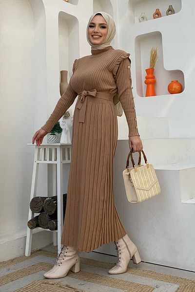 Bym Fashion Φόρεμα Tan Knitwear - Μοντέλο 22204