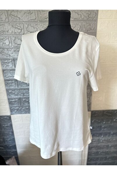 Marie Claire Kadın Beyaz Kısa Kollu Pamuklu Pijama Üstü 80MC