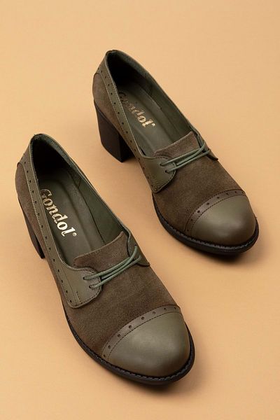 Gondol Pantofi de damă din piele naturală confortabili cu toc Anl.7078
