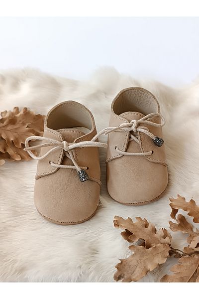 Hodore Alpha Milk Brown Genuine Leather Baby Loafer Shoes