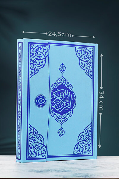 Furkan Neşriyat Cami Boy Mıklepli Mavi Kuranı Kerim Bilgisayar Hattı Iri Yazılı