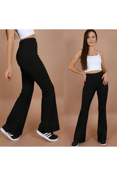 KTN Leggings Taytium pentru femei, negri, cu picioare spaniole