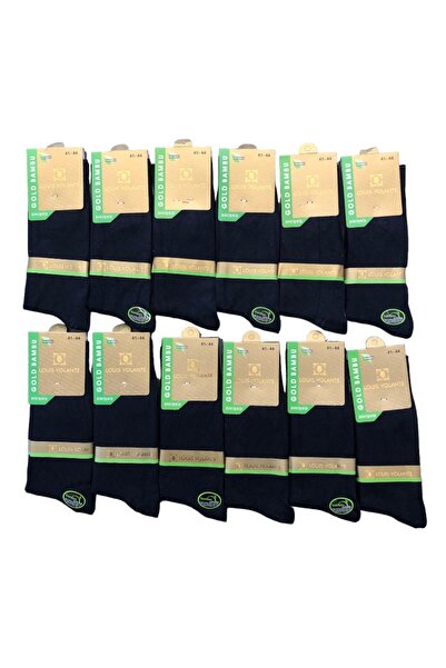Louis Volante Erkek Bambu Likralı Mevsimlik Dikişsiz Soket Çorap 12 Çift