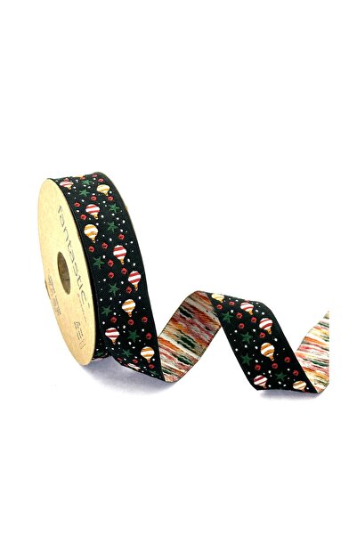 FANTASTIC KURDELE Panglică țesătă cu model de balon/stea de Anul Nou (25MM LĂ...