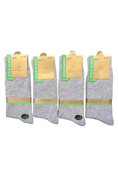 Louis Volante Erkek Bambu Likralı Mevsimlik Dikişsiz Soket Çorap 4 Çift