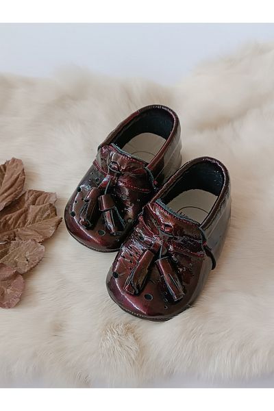 Hodore Axel Claret Red Patent Leather Genuine Leather Baby Moccasin