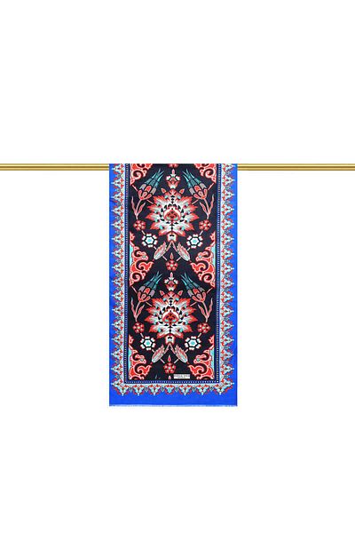 Bursa İpek Saks Red Tile Tulip Voile Silk Scarf