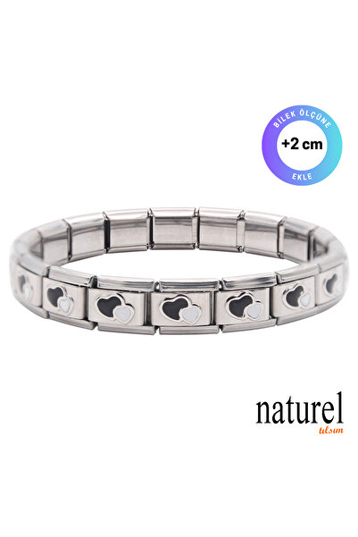 Naturel Tılsım Unisex İtalyan Charm Bileklik Paslanmaz Çelik Bileklik