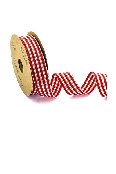 FANTASTIC KURDELE Red Plaid Ribbon (2CM WIDTH - 25MT LENGTH)
