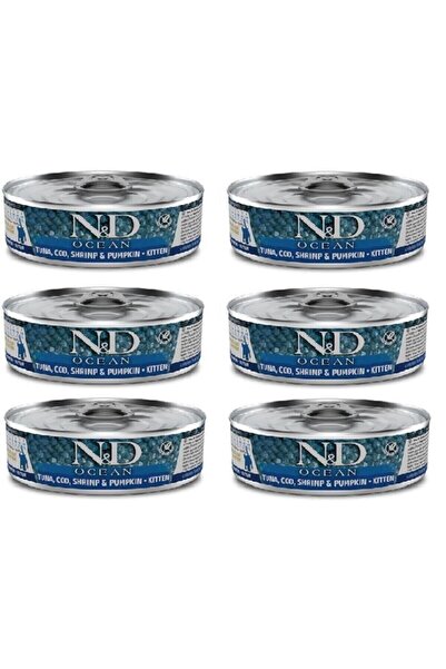 N&D Ocean Kitten 6 Adet Ton Karides Balkabağı Yavru Yaş Mama 70gr