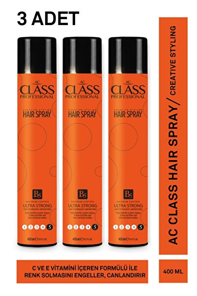 AC CLASS SAÇ SPREYİ ULTRA STRONG 5 NO DONDURUCU SPREY 400 ML 3 ADET
