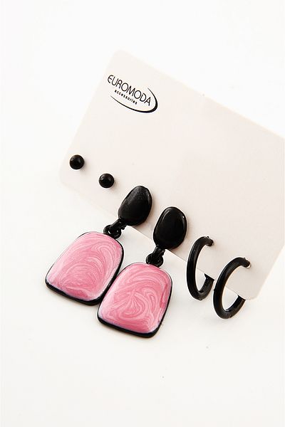 EUROMODA Mother of Pearl Colored Specially Designed Screw Pendant Earrings