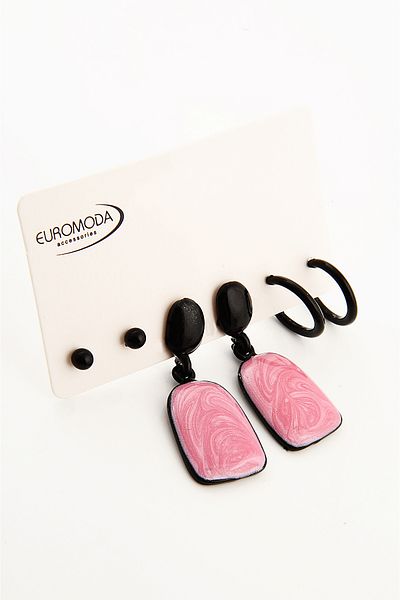 EUROMODA Mother of Pearl Colored Specially Designed Screw Pendant Earrings