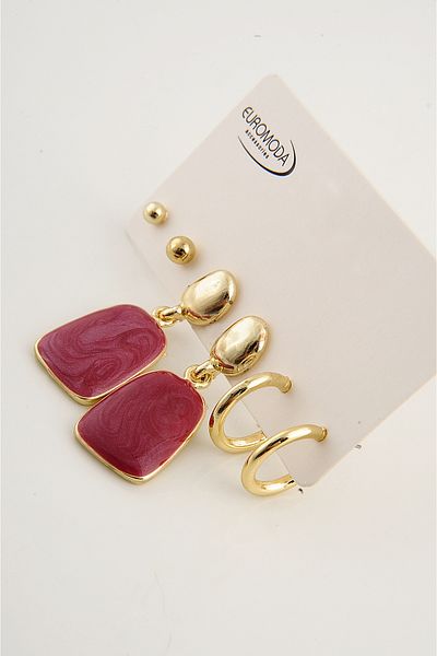 EUROMODA Specially Designed Stud Earrings with Pearlescent Enamel