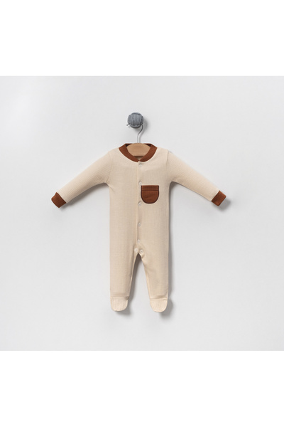 Bubito Sun Patterned Combed Cotton Baby Jumpsuit Set of 3-Multi Color