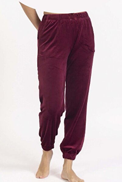 Ladytime Yumoş Kadife Kışlık Cepli Kadın Eşofman Altı 2072