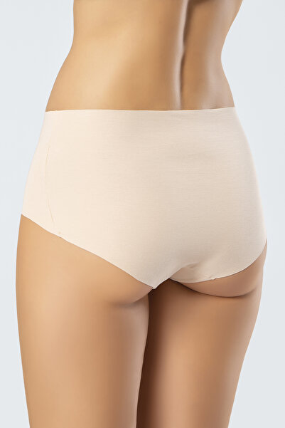 TÜREN Women's Laser Cut Cotton High Waist Hipster Panties 911/Skin