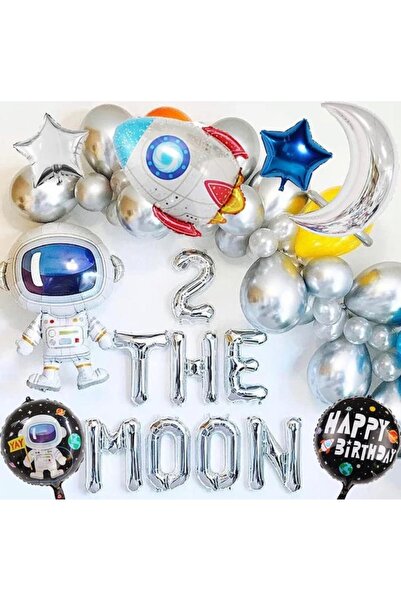 MFM Set baloane cu lanț din folie spațială de 2 ani