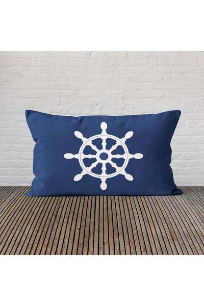 The Lucid Lab Dümen Navy Blue 30cm x 50cm / Marin Temalı Çift Taraflı Kırlent...