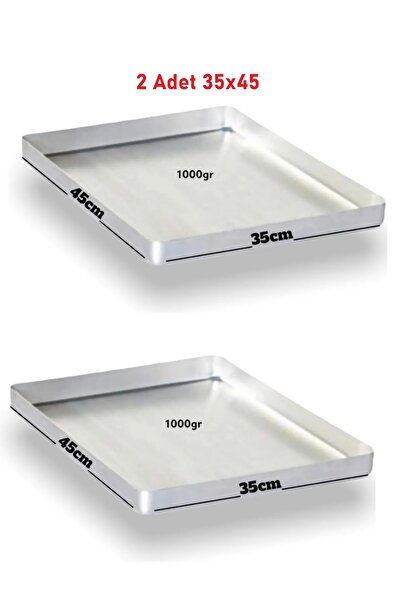 qpazar 2 Li Alüminyum Köşeli Baklava & Börek Tepsisi 35x45cm 1000 gram